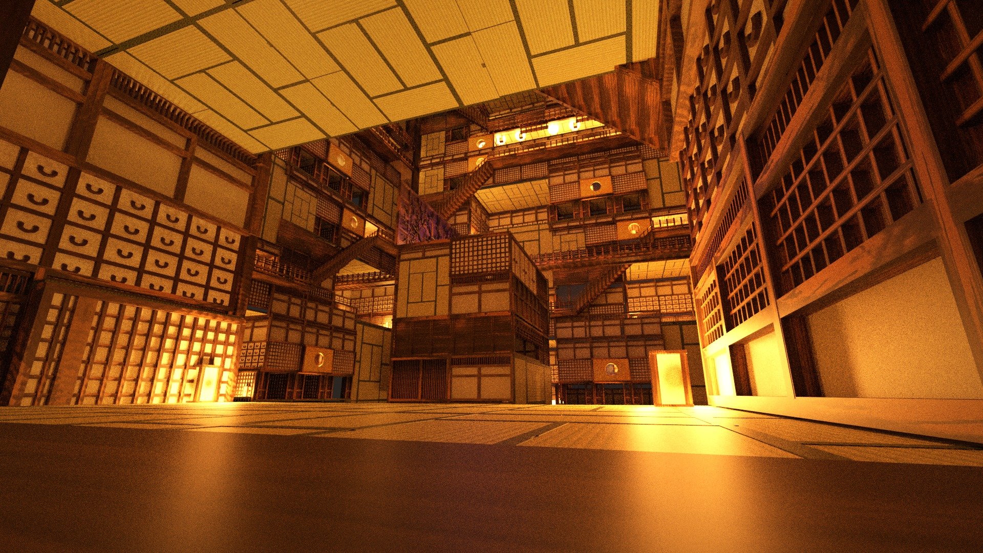 小学生视频自学软件blender 做出了 鬼灭之刃 里的3d版无限城 玩吧acg